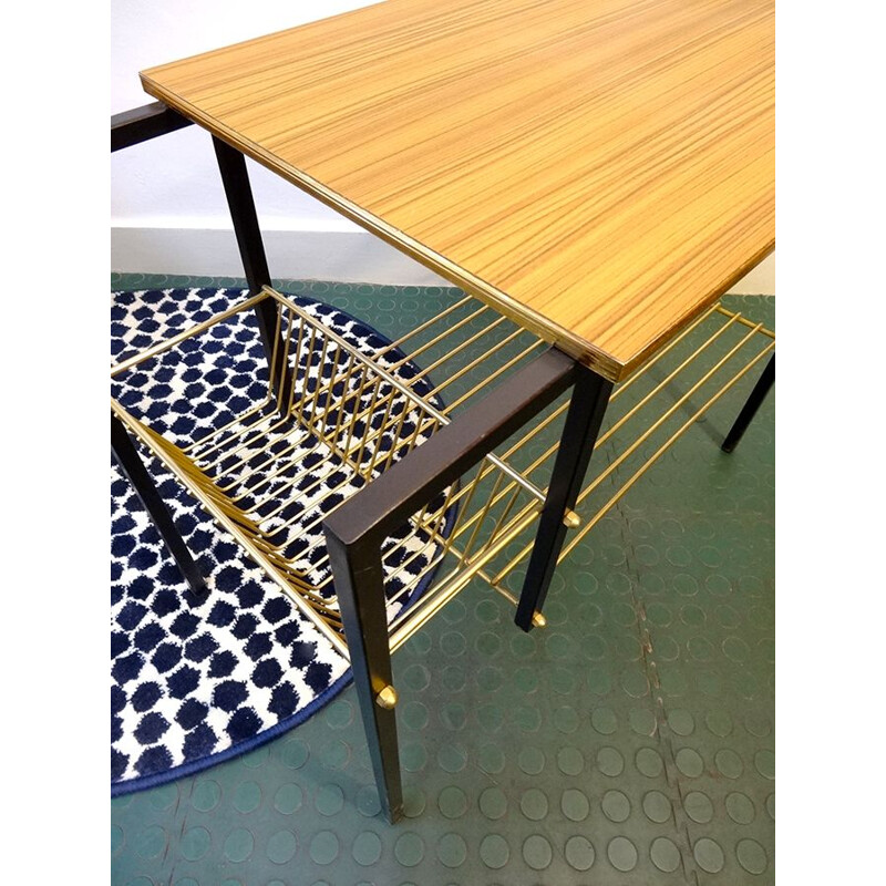 Vintage coffee table with magazine rack