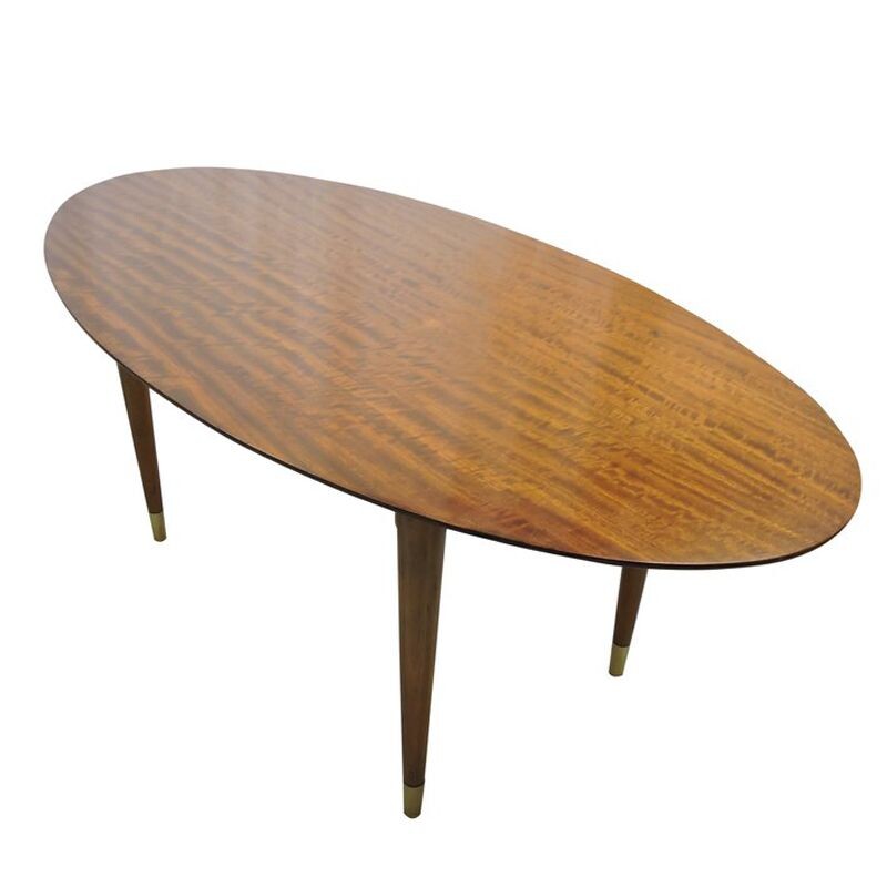 Table basse vintage ovale en afromosia