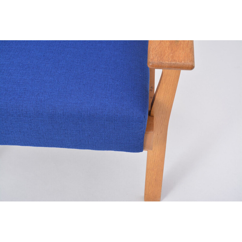 Suite van 2 vintage blauwe Ge 181 A fauteuils van Hans Wegner voor Getama