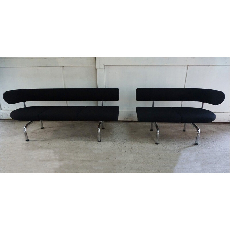 Vintage 2 pieces Cobra Pipeline sofa bench by Erik Jørgensen Møbelfabrik