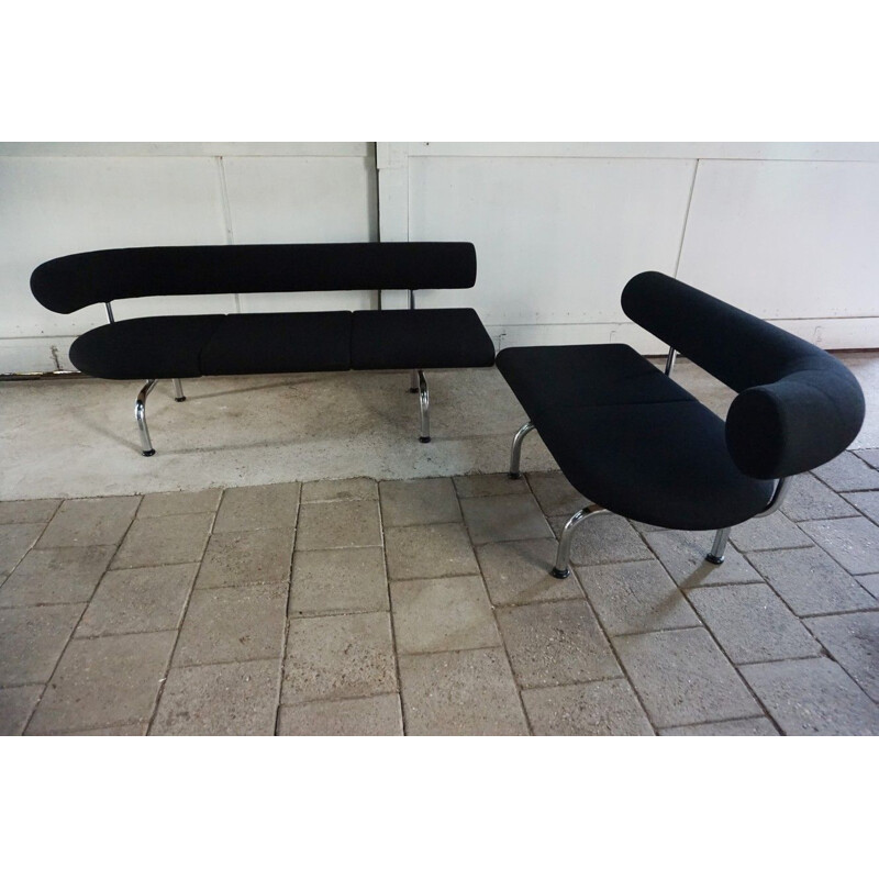 Vintage 2 pieces Cobra Pipeline sofa bench by Erik Jørgensen Møbelfabrik