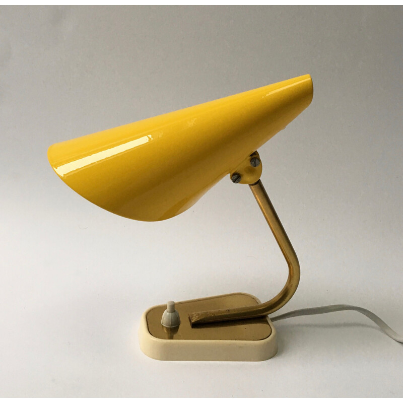 Lampe vintage jaune 1960