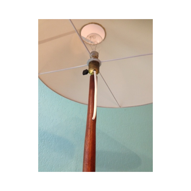 Girafe floor lamp in teak and metal, Jean RISPAL - 1950s