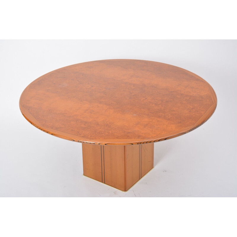 Vintage table in burl wood by Tobia and Afra Scarpa for Maxalto