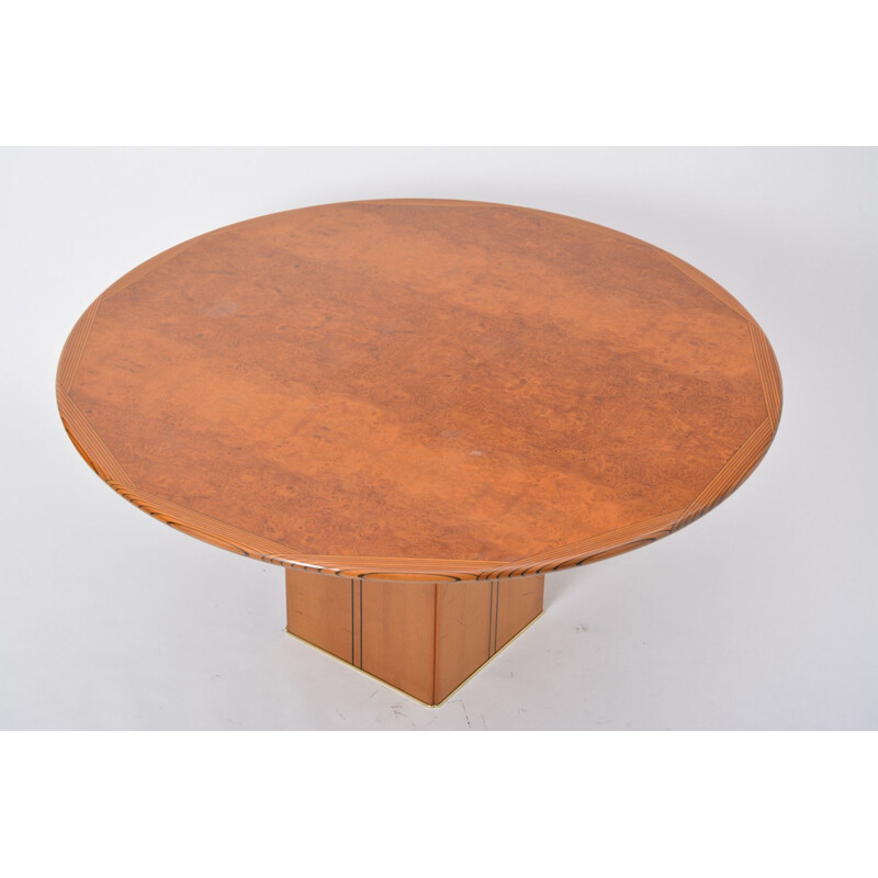 Vintage table in burl wood by Tobia and Afra Scarpa for Maxalto