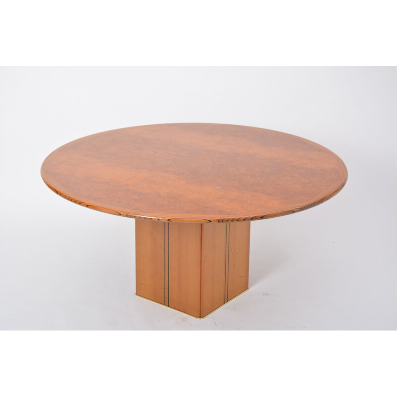 Vintage table in burl wood by Tobia and Afra Scarpa for Maxalto