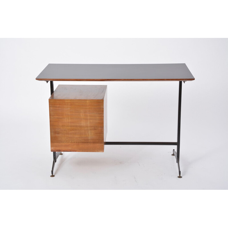 Vintage Italian desk in formica and teak