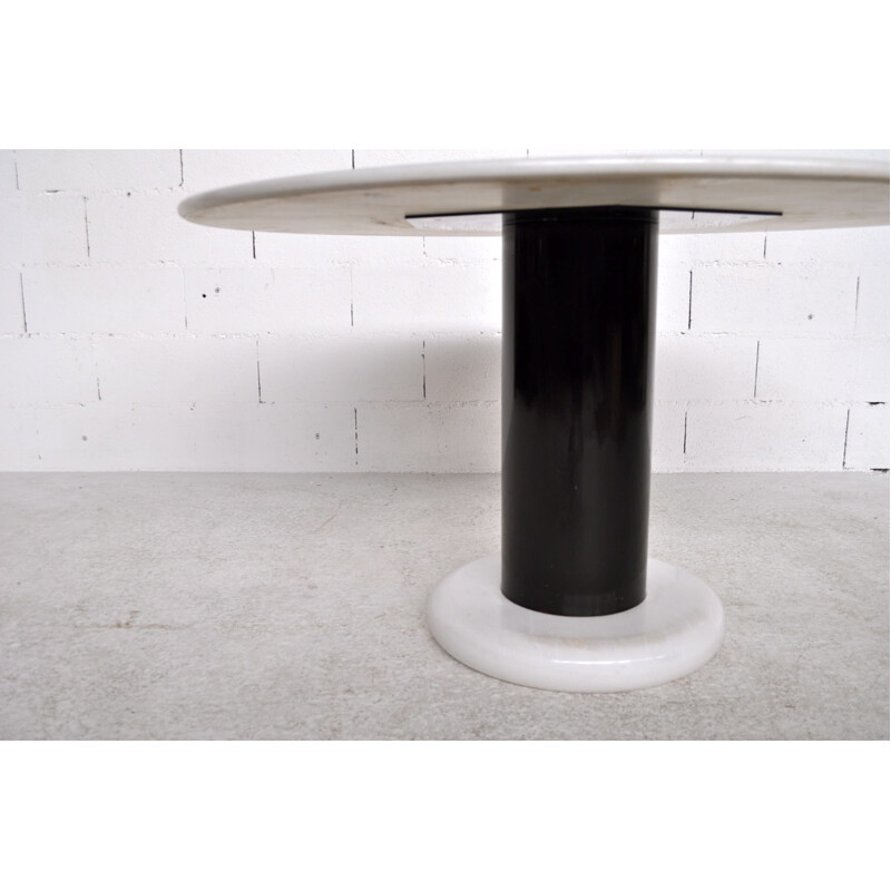 Marble and chrome-toned steel dining table, Ettore SOTTSASS - 1965