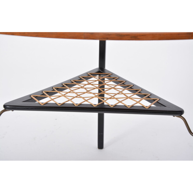 Vintage danish coffee table in rosewood with rack 1950s