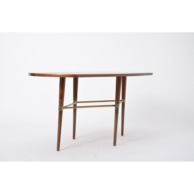 Vintage table by Förenades Möbler in rosewood and brass details 1950