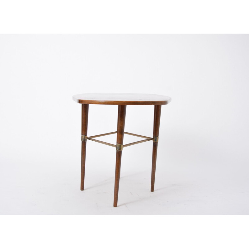 Vintage table by Förenades Möbler in rosewood and brass details 1950