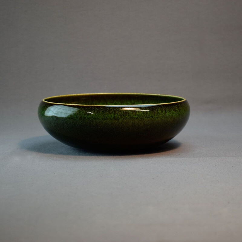 Vintage green ceramic bowl for Rörstrand