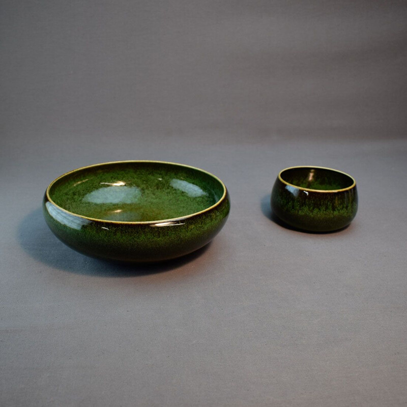 Vintage green ceramic bowl for Rörstrand