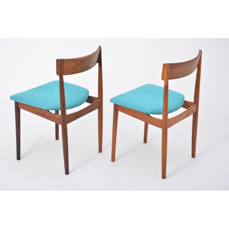 Suite de 6 chaises bleues en palissandre