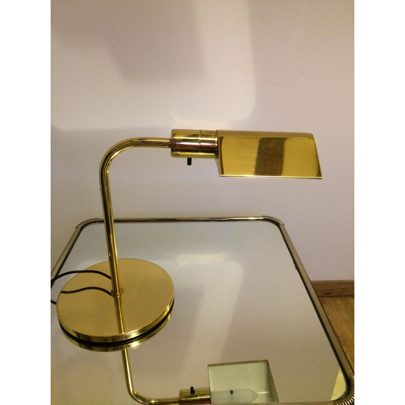 Vintage golden lamp in chromed metal