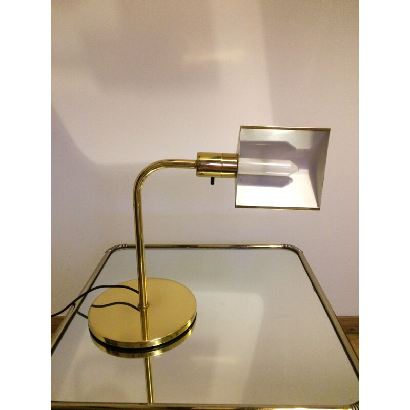 Vintage golden lamp in chromed metal