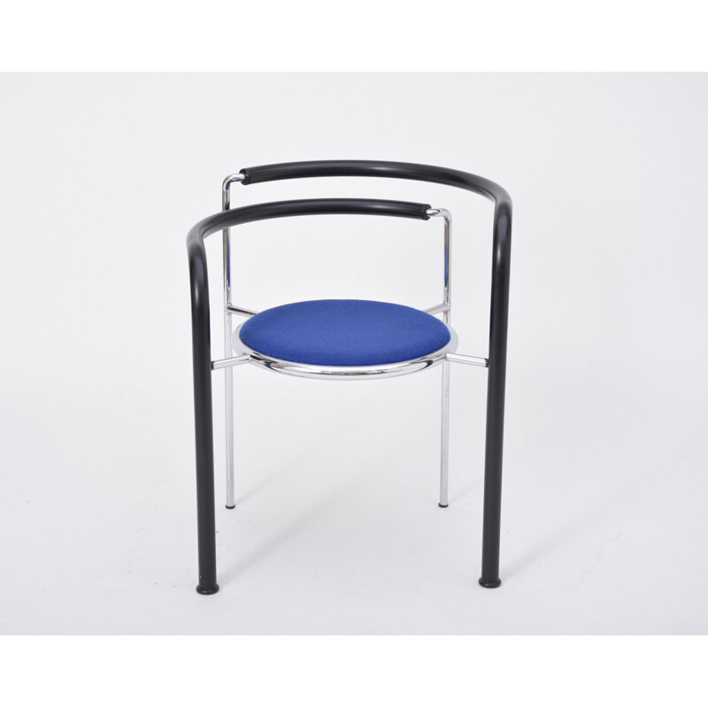 Dark Horse chair in metal and blue fabric