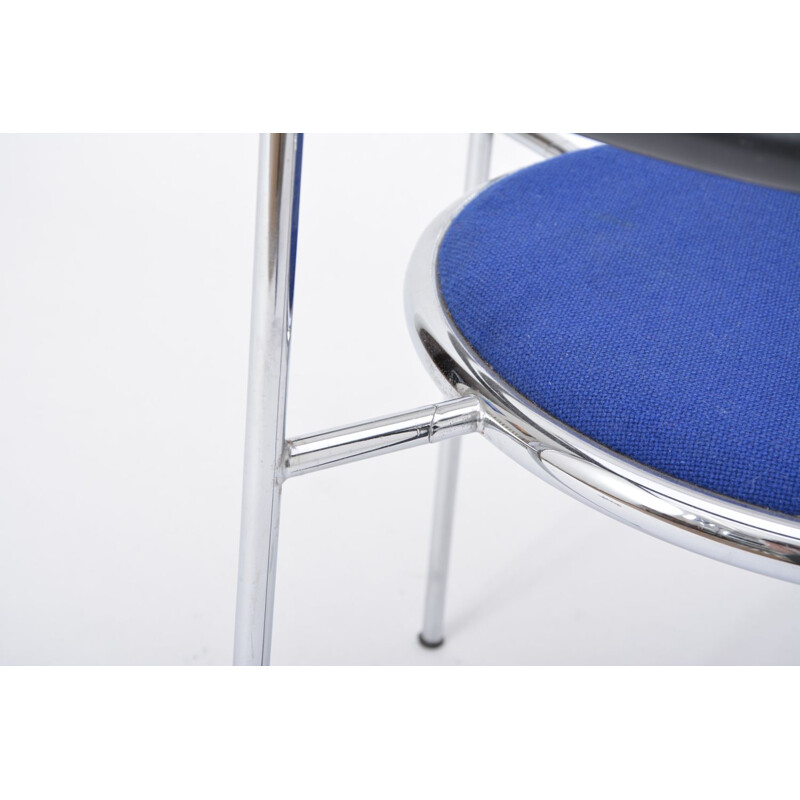 Dark Horse chair in metal and blue fabric