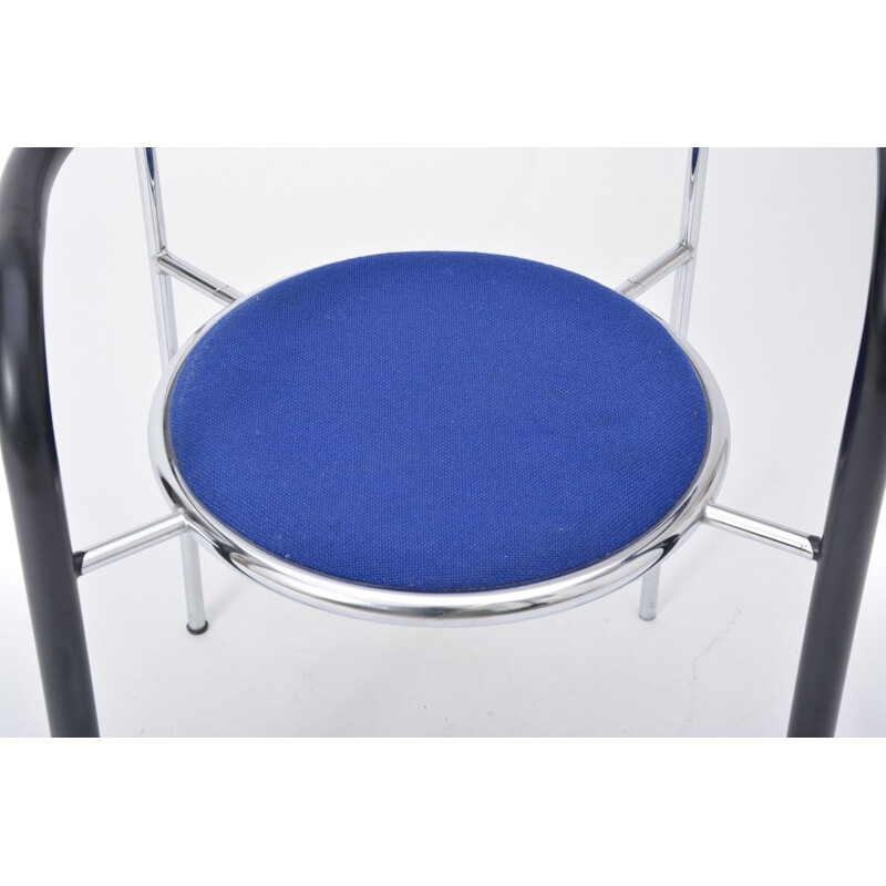 Dark Horse chair in metal and blue fabric