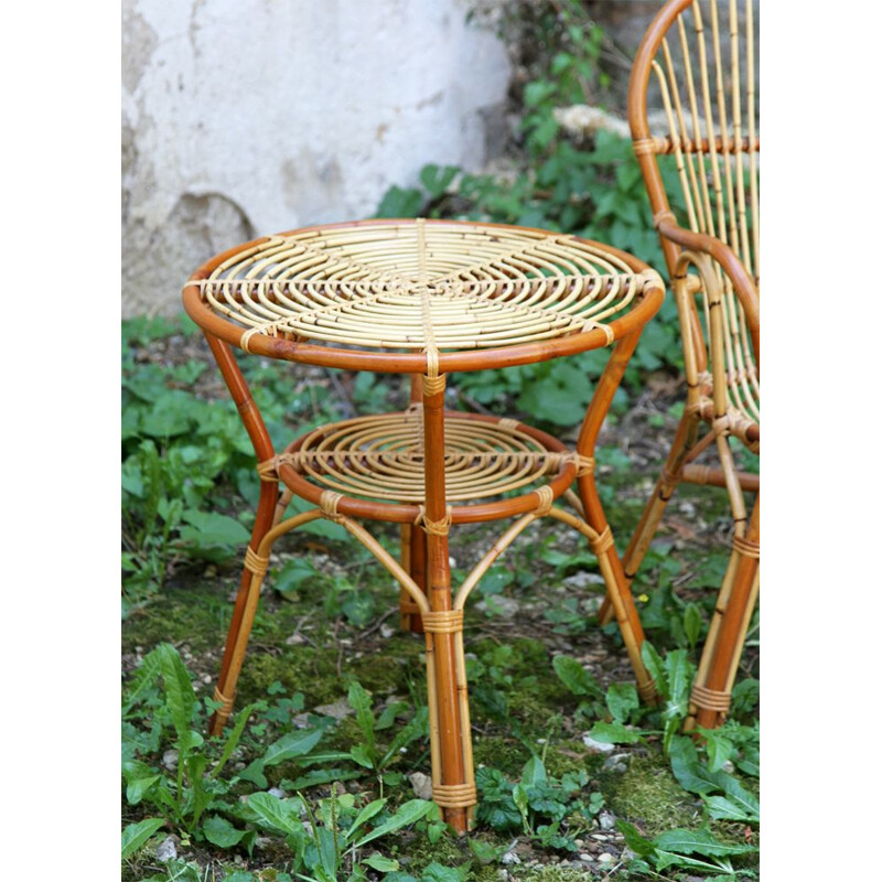 Vintage garden set in rattan