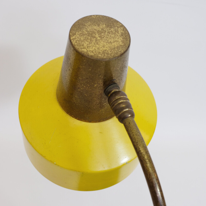 Yellow metal and brass desk lamp