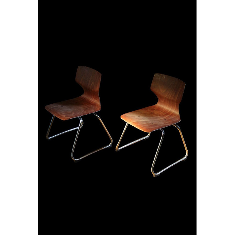 Pair of vintage chairs by Adam Stegner for Elmar Flototto, 1960