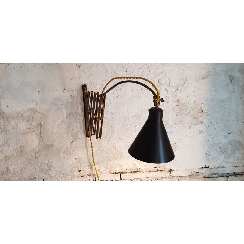 Vintage extendable Italian wall lamp "Scissor"