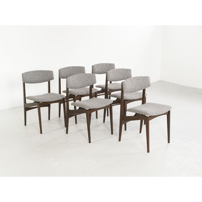 Set of 6 vintage Danish chairs in solid rosewood