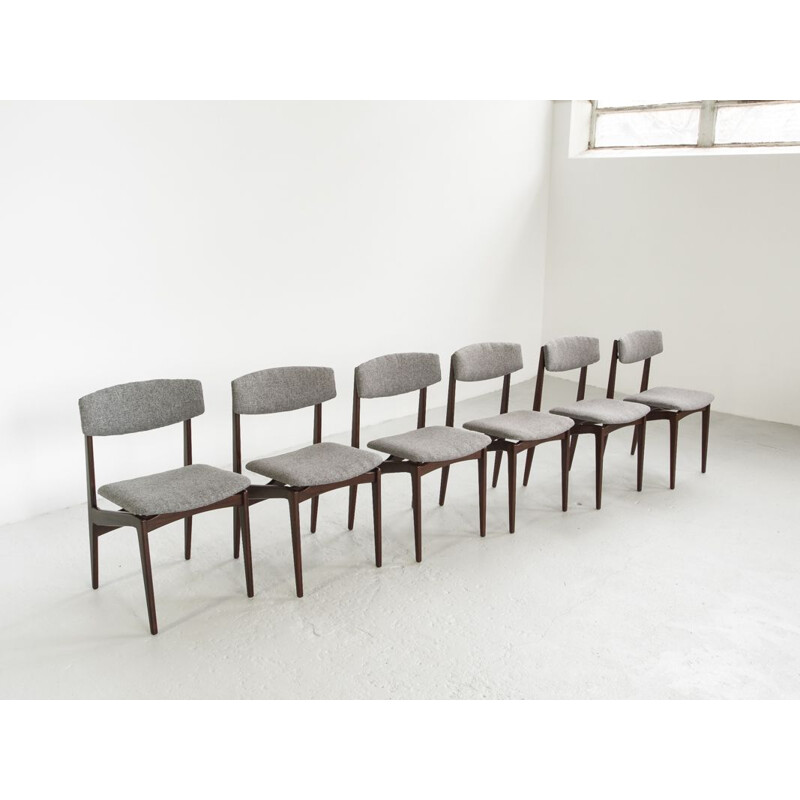 Set of 6 vintage Danish chairs in solid rosewood