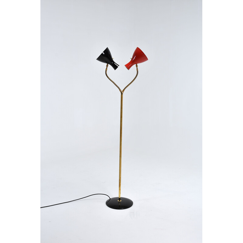 Vintage Italian floor lamp in brass