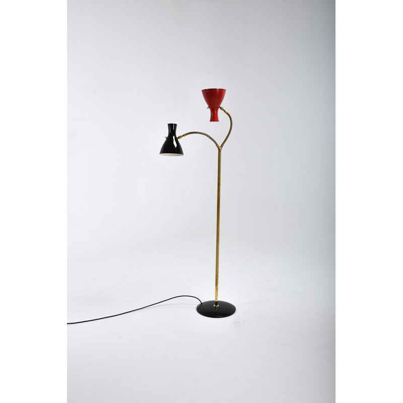 Vintage Italian floor lamp in brass