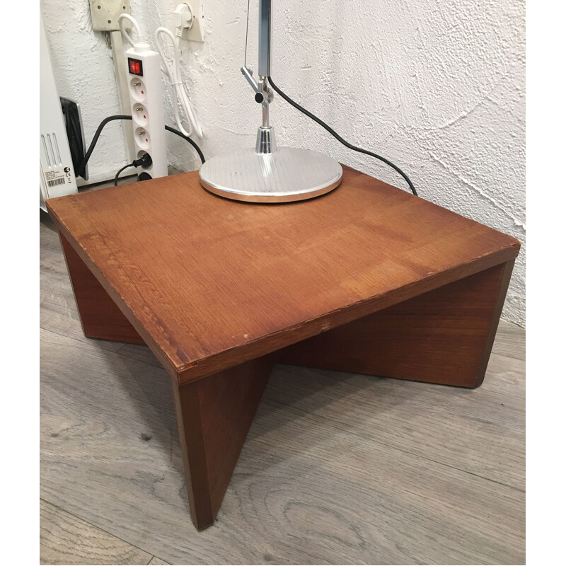 Table basse vintage en bois par Pierre Guariche