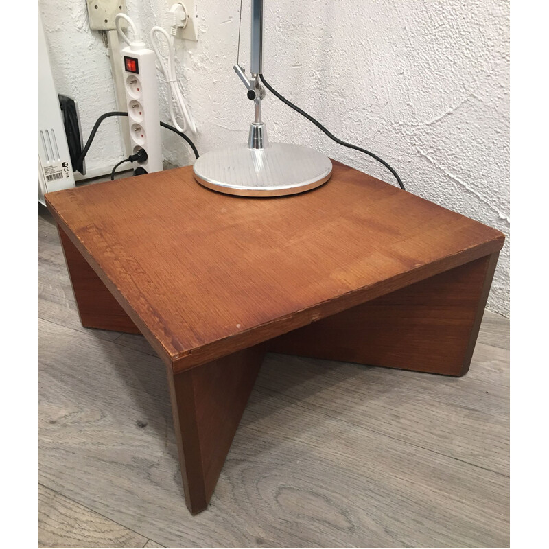 Vintage coffee table in wood by Pierre Guariche