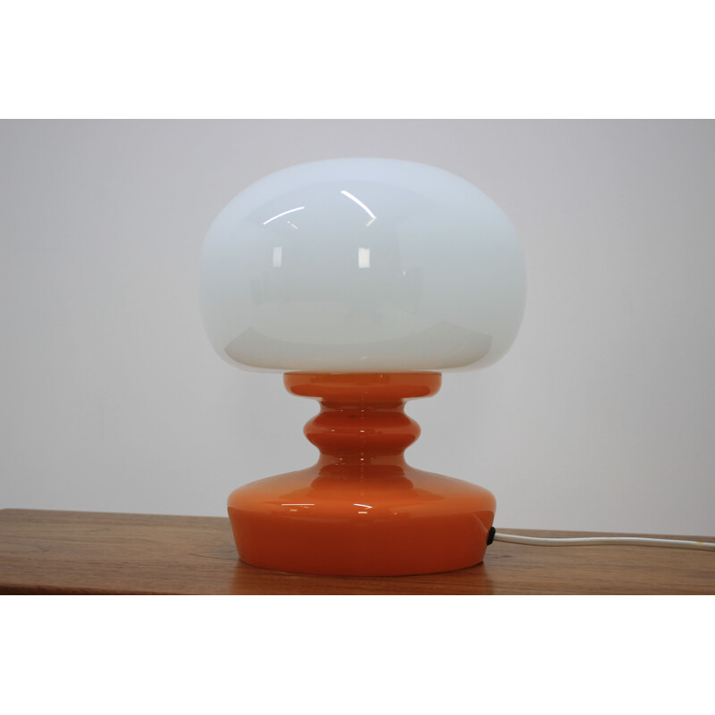 Vintage orange glass table lamp 1970s