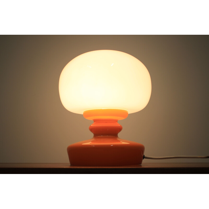 Vintage oranje glazen lamp 1970