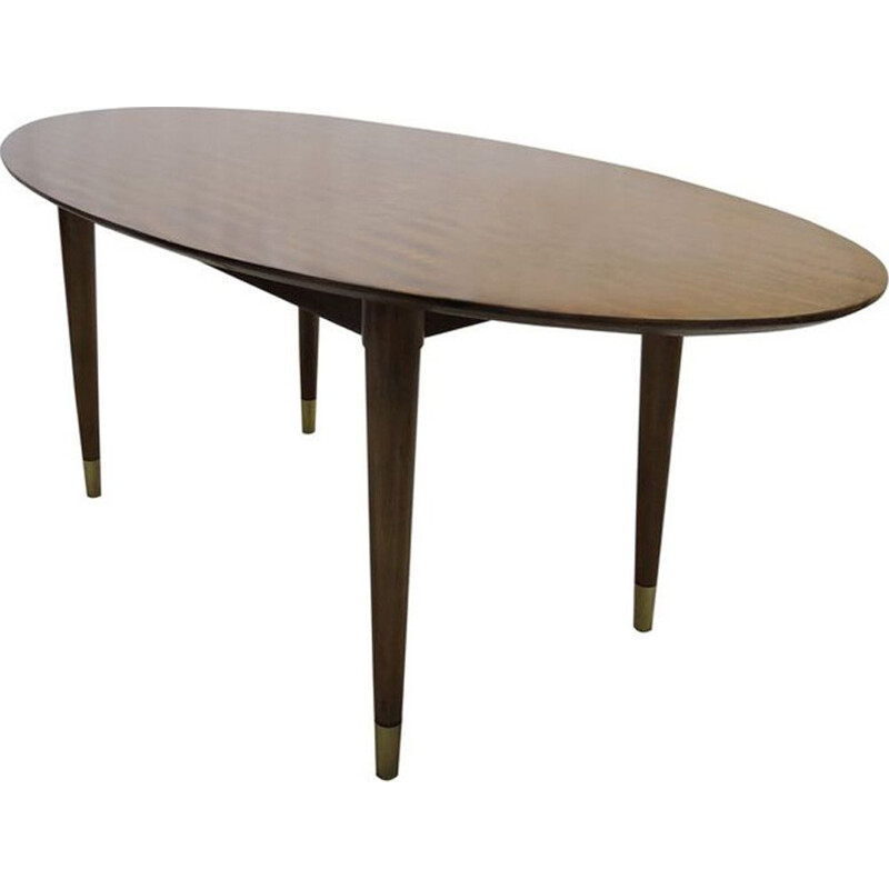 Table basse vintage ovale en afromosia