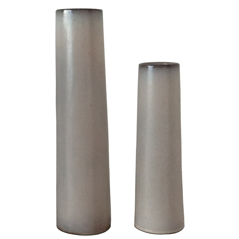 Pair of "Rouleau" model ceramic vases, by Jacques & Dani RUELLAND - 1960s