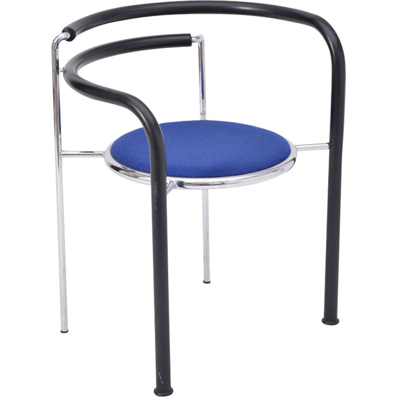 Dark Horse chair in metal and blue fabric