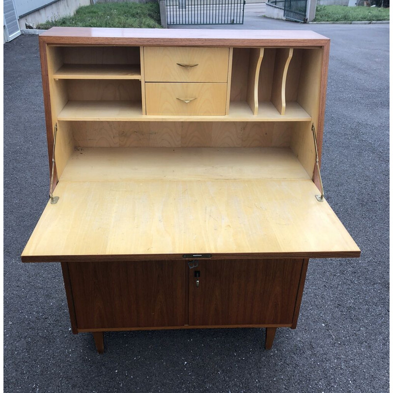 French vintage wooden writing desk 1960