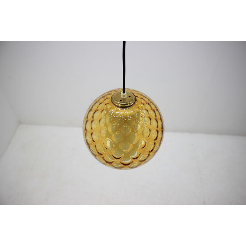 Vintage yellow pendant lamp from Czechoslovakia 1960