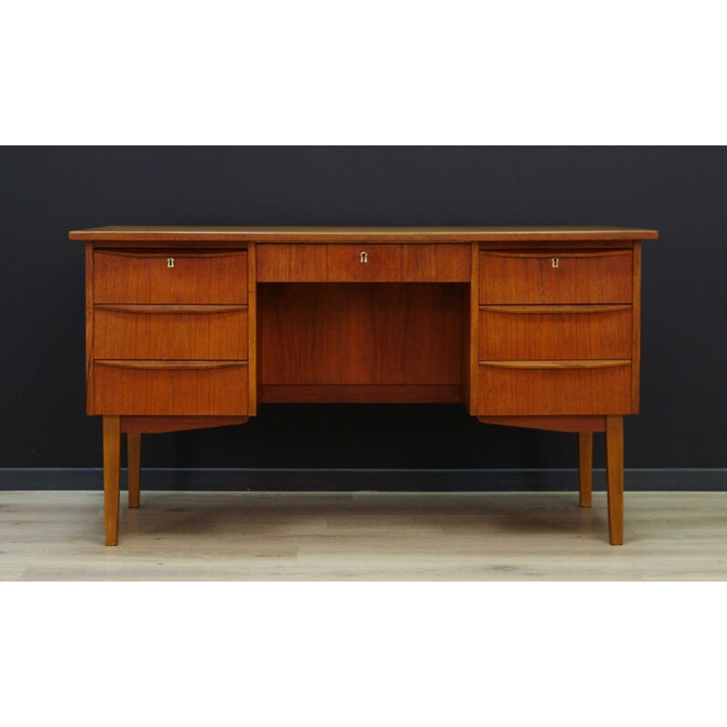 Vintage danish writing desk in teak 1970