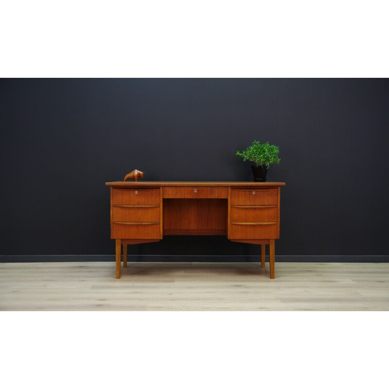 Vintage danish writing desk in teak 1970