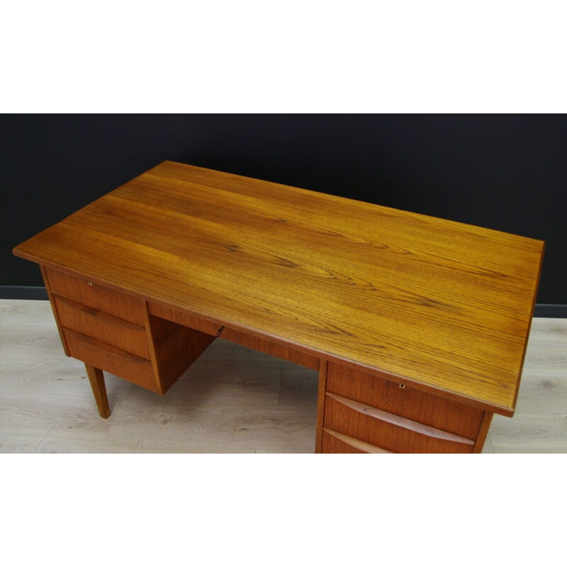 Vintage danish writing desk in teak 1970