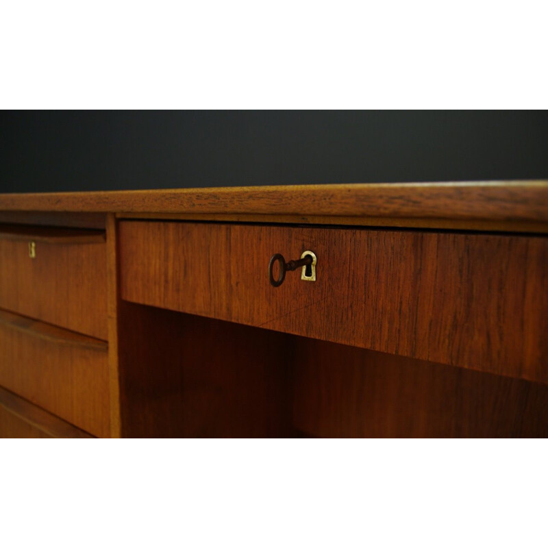 Vintage danish writing desk in teak 1970