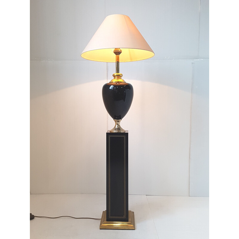 Maison Le Dauphin vintage vloerlamp in zwart staal 1970