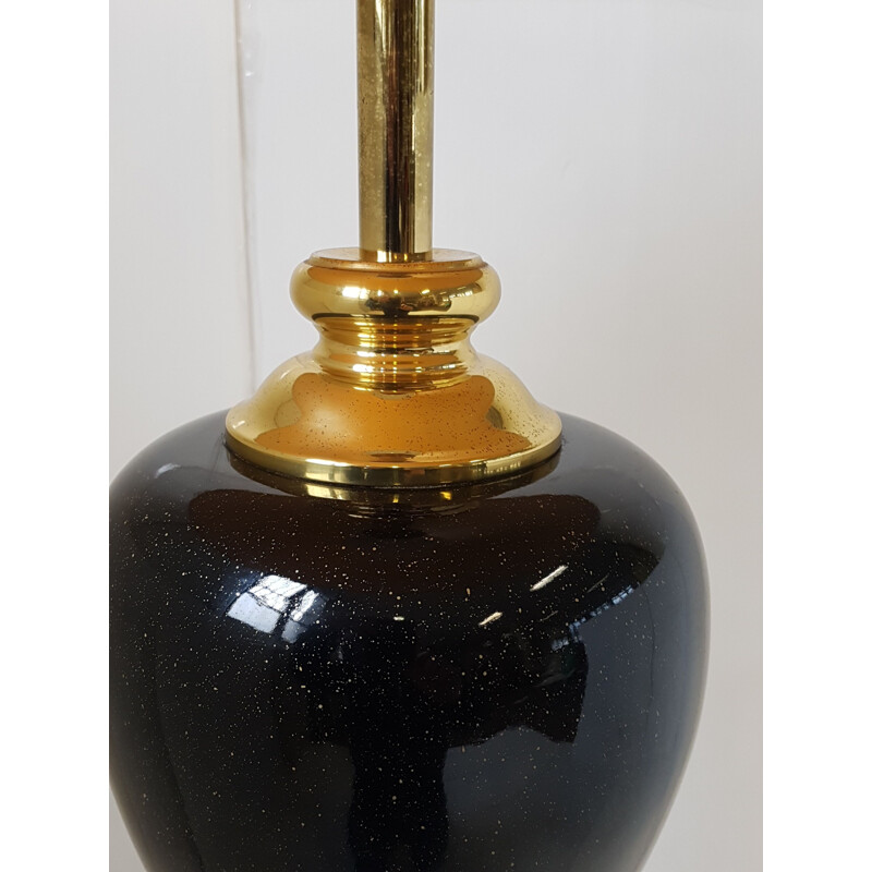 Maison Le Dauphin lámpara de pie vintage en acero negro 1970