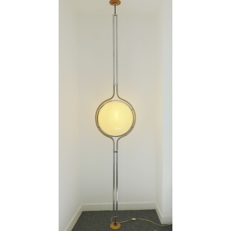 Vintage floor lamp for Chabrières in steel and plexiglas 1970