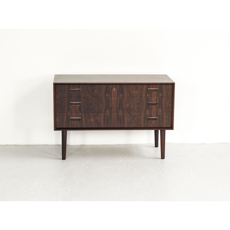 Vintage rosewood chest of 3 drawers by Kai Kristiansen for FM