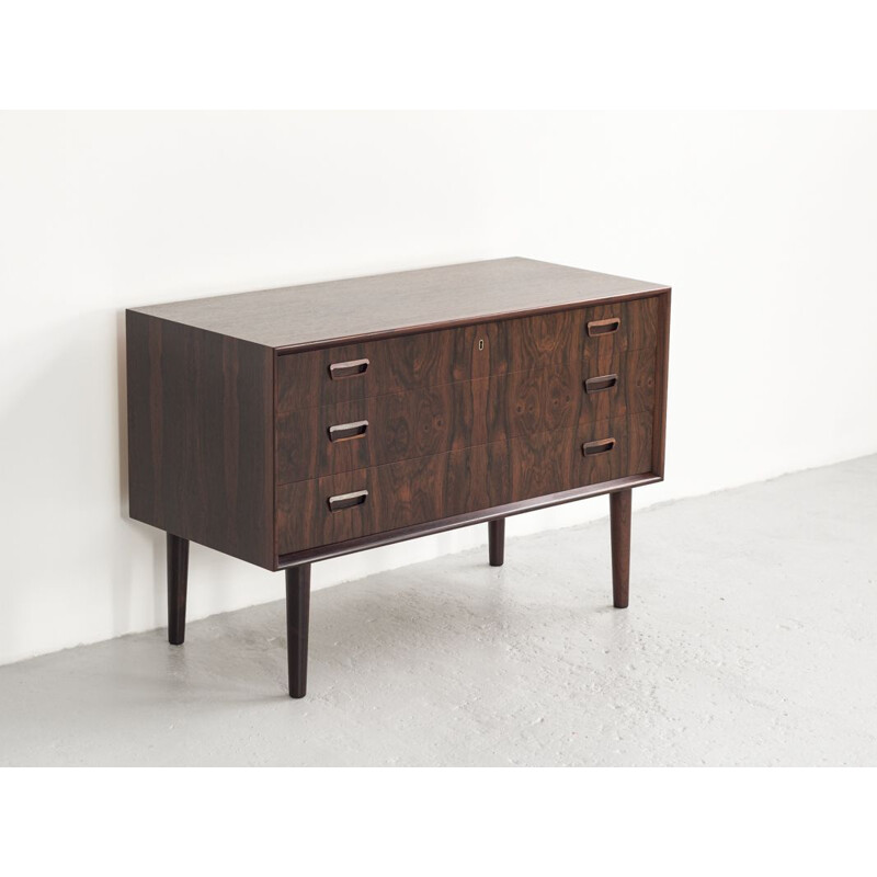 Vintage rosewood chest of 3 drawers by Kai Kristiansen for FM