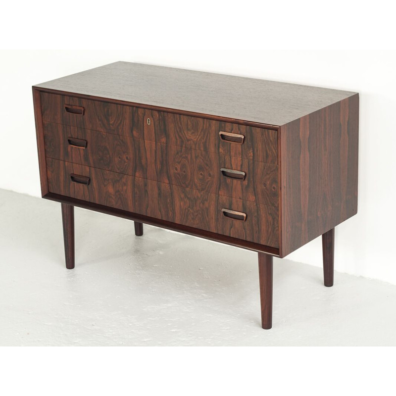 Vintage rosewood chest of 3 drawers by Kai Kristiansen for FM
